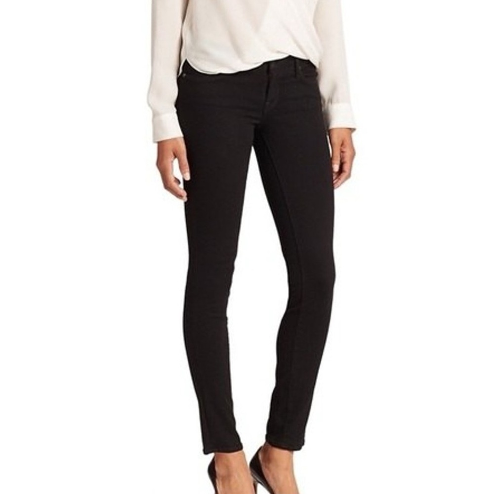L'AGENCE Chantal Skinny Low Rise Black Fog Denim‎ Jeans Size 28